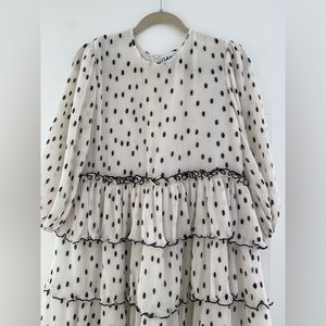 Ganni polka dot dress, 100% polyester.